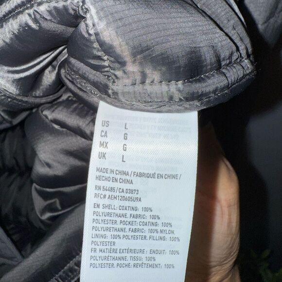 American Eagle Men’s Gray Lightweight Puffer Jacket Size Large NWOT - Picture 8 of 11